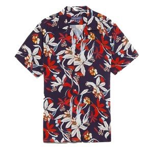 Zara Hawaiian Tropical Print Button Down Sz S